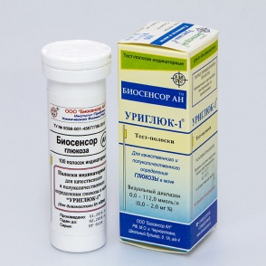 [18080] Уриглюк - 1, (глюкоза в моче), Биосенсор АН, 100 полосок, 1уп.