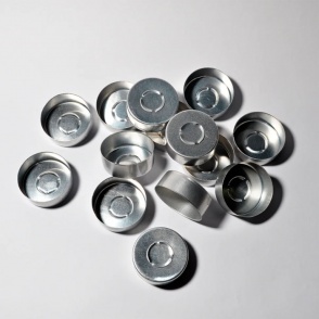 [14391] Колпачки алюминиевые К2-20 для пенициллиновых флаконов, серебристые, 1000шт/уп